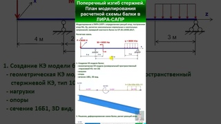Задача 3. Поперечный изгиб. ПЛАН моделирования балки в ЛИРА-САПР. #automobile #механики #юмор
