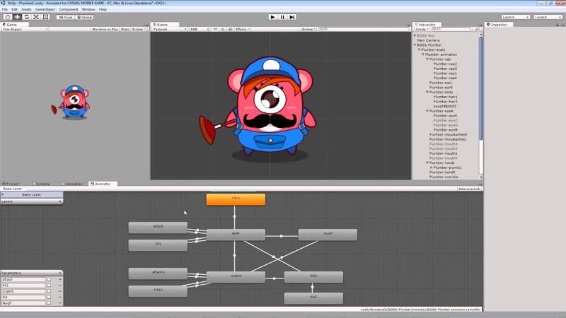 Test animation 2 D BOSS Plumber for R2