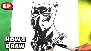 EASY How to Draw BLACK PANTHER