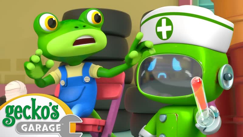 Gecko is sick Geckos Garage, Kids Cartoons Nursery Rhymes, Moonbug