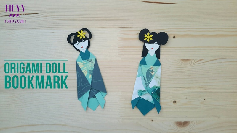 Origami Kimono Doll Bookmark How to make origami japanese kimono paper doll