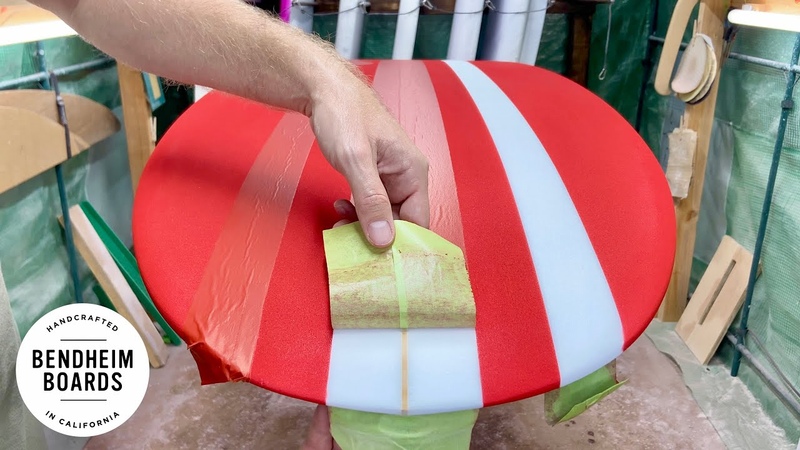 Surfboard Airbrushing Red Racing