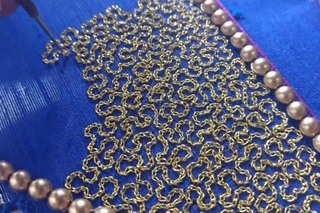 Designer Blouse #028 - Intricate work on sleeves and neck border