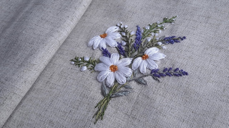 Hand Embroidery: Daisy flowers Wildflowers Very easy stitches top