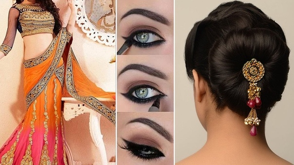 Lehenga Style Saree Draping with Makeup and Hairstyle Step By Step, DIY, Lehenga Bridal