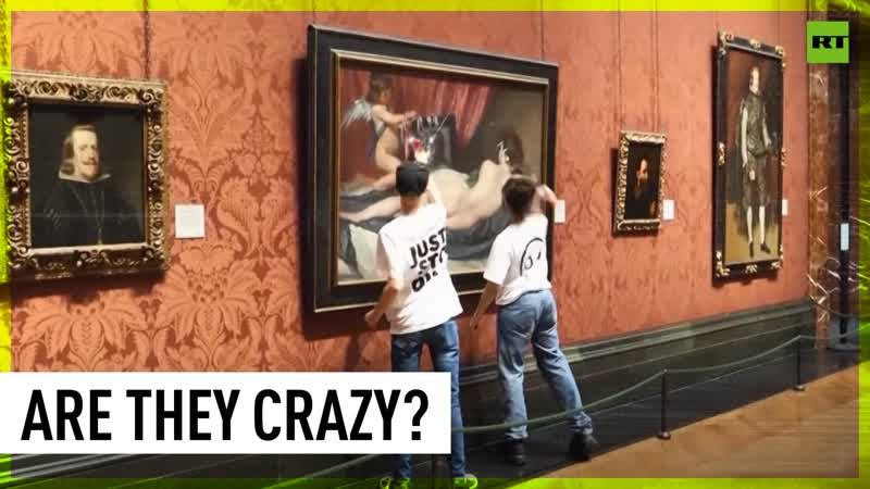 Just Stop Oil activists attack painting at Londons National