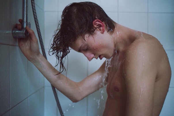 Long hair shower boy dirty talk
