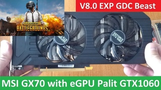 PUBG -  eGPU GTX 1060 6Gb (V8.0 EXP GDC) + MSI GX70 (A10-5750M) - Ultra Settings - Solo TPP