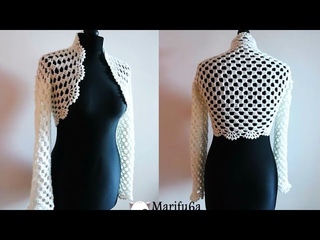 How to crochet bridal bolero Chaleco jacket for beginners para principiantes  free tutorial