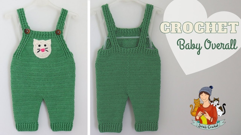 Crochet Baby Overall, Dungarees,